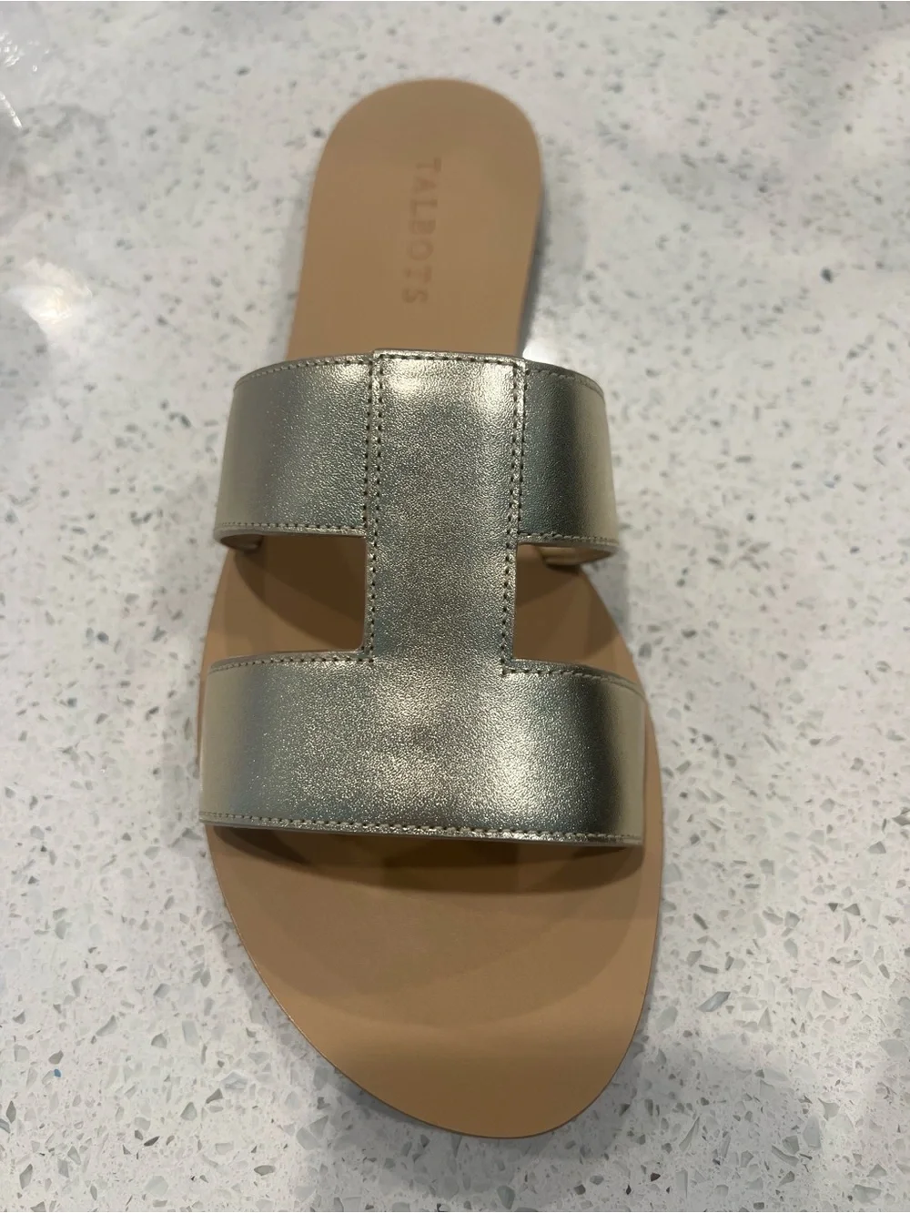 Talbots Metallic Gold Slide Hannah Sandals